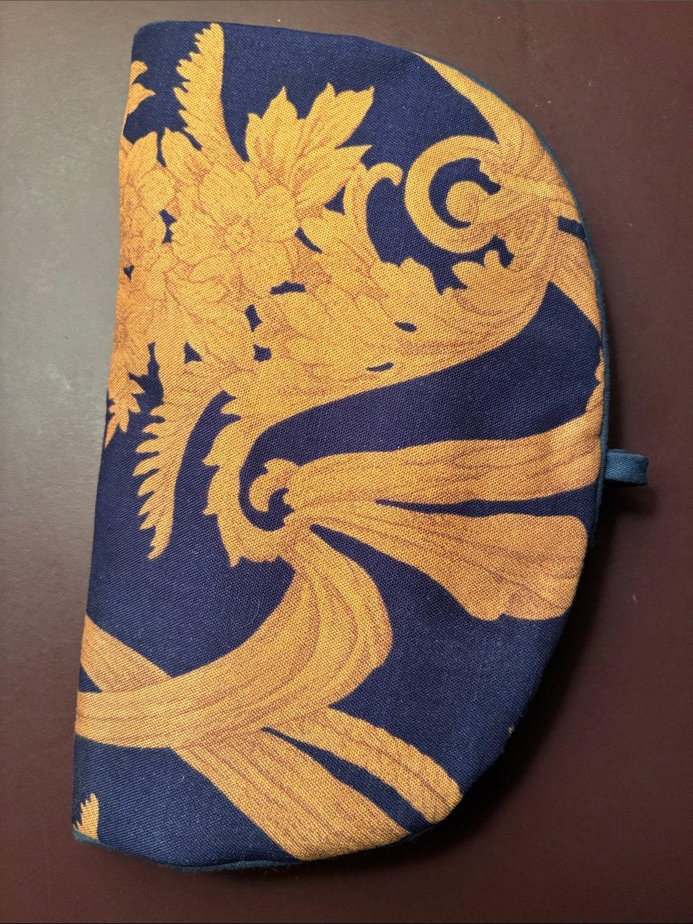 Decorative Navy and Gold Floral Jewelry Case